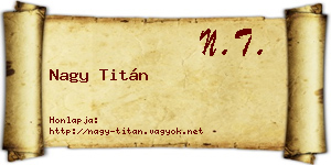 Nagy Titán névjegykártya